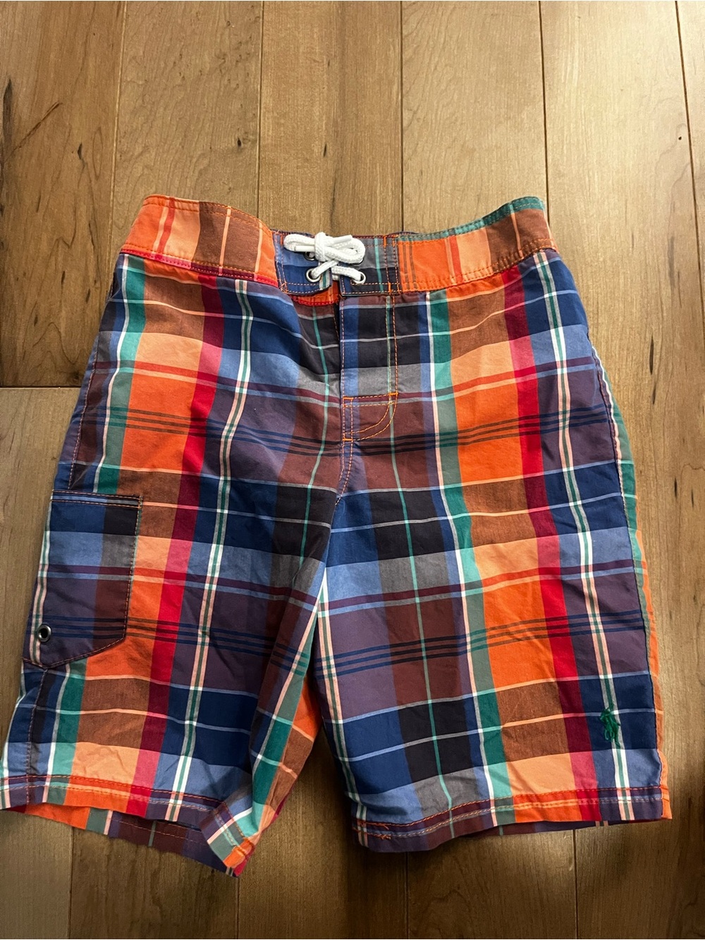 Ralph Lauren polo swim trunks lined plaid euc